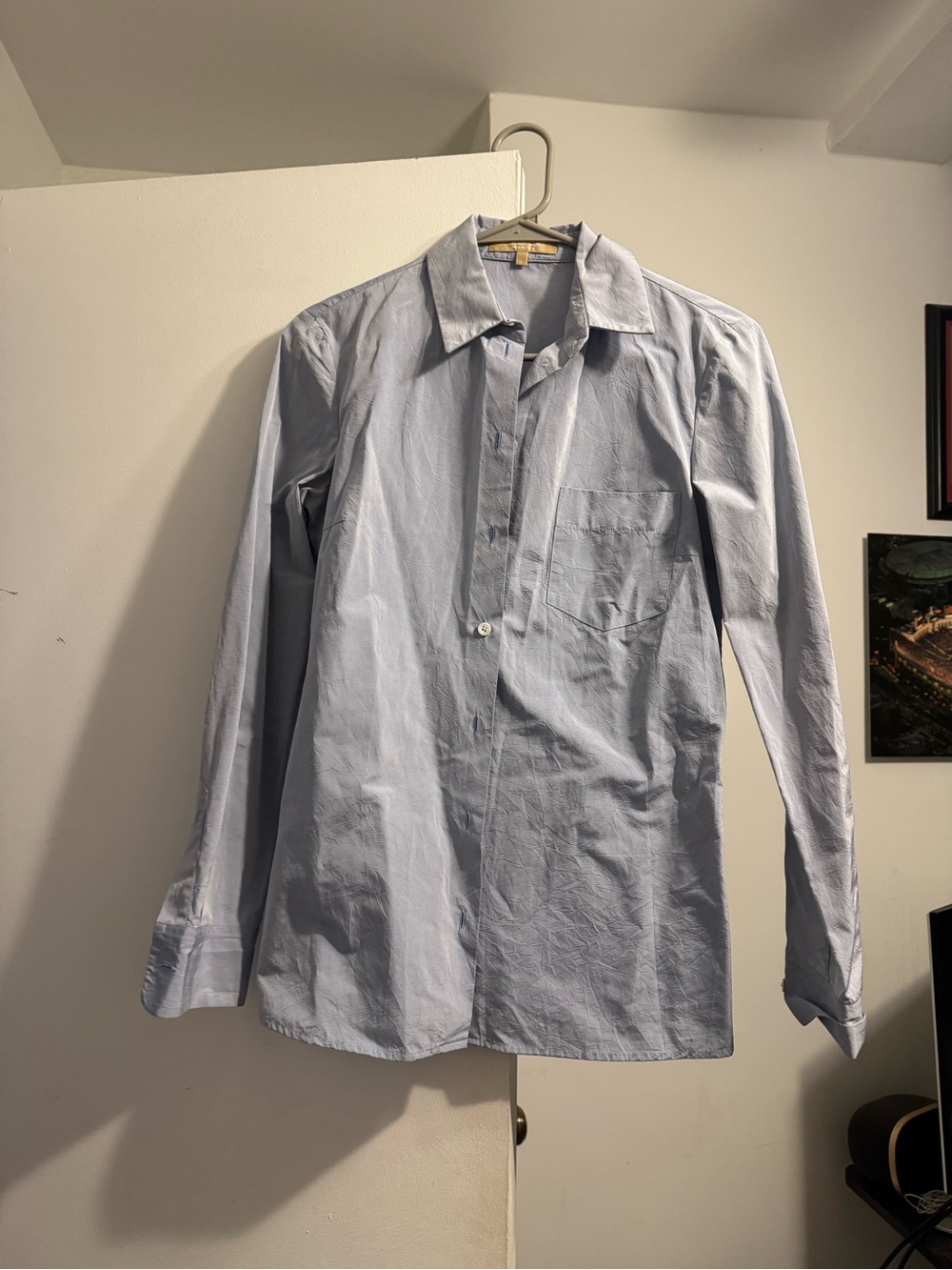 Michael Kors crinkle button down Shirt with Chest Pocket